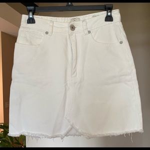 91 Cotton On A-Line white denim skirt